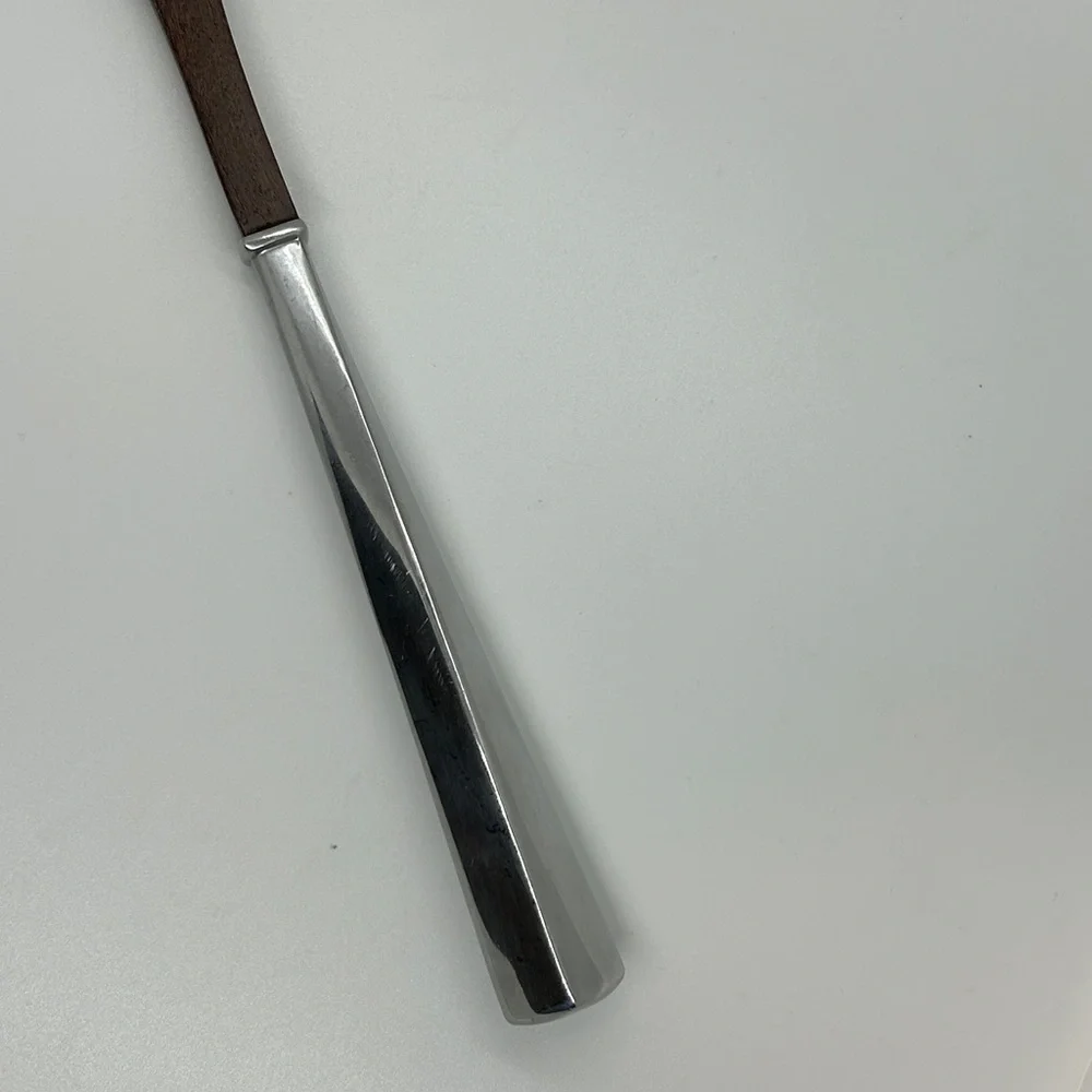 Vintage Silver- Brown Lenox Salad Serving Fork  Silver Handle Utensil